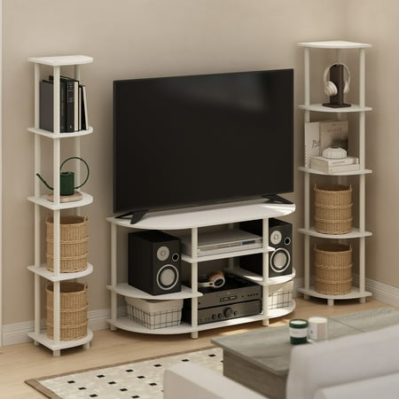 Furinno Turn-N-Tube 5 Tier Corner Display Rack Multipurpose Shelving Set of 2