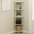 thumbnail image 1 of Furinno Turn-N-Tube 5 Tier Corner Display Rack Multipurpose Shelving Unit, White/White, 1 of 6
