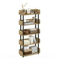thumbnail image 1 of Furinno Turn-N-Tube 5-Tier Freestanding Multipurposes Display Rack, Flagstaff Oak/Black, 1 of 6