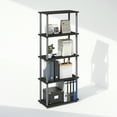 thumbnail image 1 of Furinno Turn-N-Tube 5-Tier Multipurpose Compact Display Rack, Shelving Unit, Bookcase, Black/Grey, 1 of 6