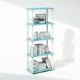thumbnail image 1 of Furinno Turn-N-Tube 5-Tier Multipurpose Compact Display Rack, Shelving Unit, Bookcase, Light Blue/White, 1 of 6