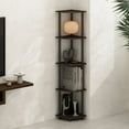 thumbnail image 1 of Furinno Turn-N-Tube 5 Tier Multipurpose Corner Display Rack Shelving Unit, Dark Walnut, Adult, 1 of 6