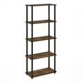 thumbnail image 1 of Furinno Turn-N-Tube 5-Tier Multipurpose Shelf Display Rack in Amber Pine/Black, 1 of 6