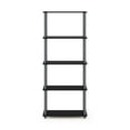 Furinno TurnNTube 5Tier Multipurpose Shelf Display Rack, Black/Grey