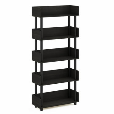 Furinno 22222EX Turn-N-Tube 5-Tier Toolless Freestanding Multipurposes Display Rack, Espresso