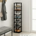 thumbnail image 1 of Furinno Turn-N-Tube 8-Tier Vertical Space Saving Free Standing Shoe Tower, Shoe Rack for Closet Entryway, Espresso/Black, 1 of 6