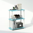 thumbnail image 1 of Furinno Turn-N-Tube Adult Living Room 3-Tiers Composite Wood Dimensions: 23W x 11D x 30H Shelf Unit, holds up to 45 lb Capacity, Light Blue & White, 1 of 6