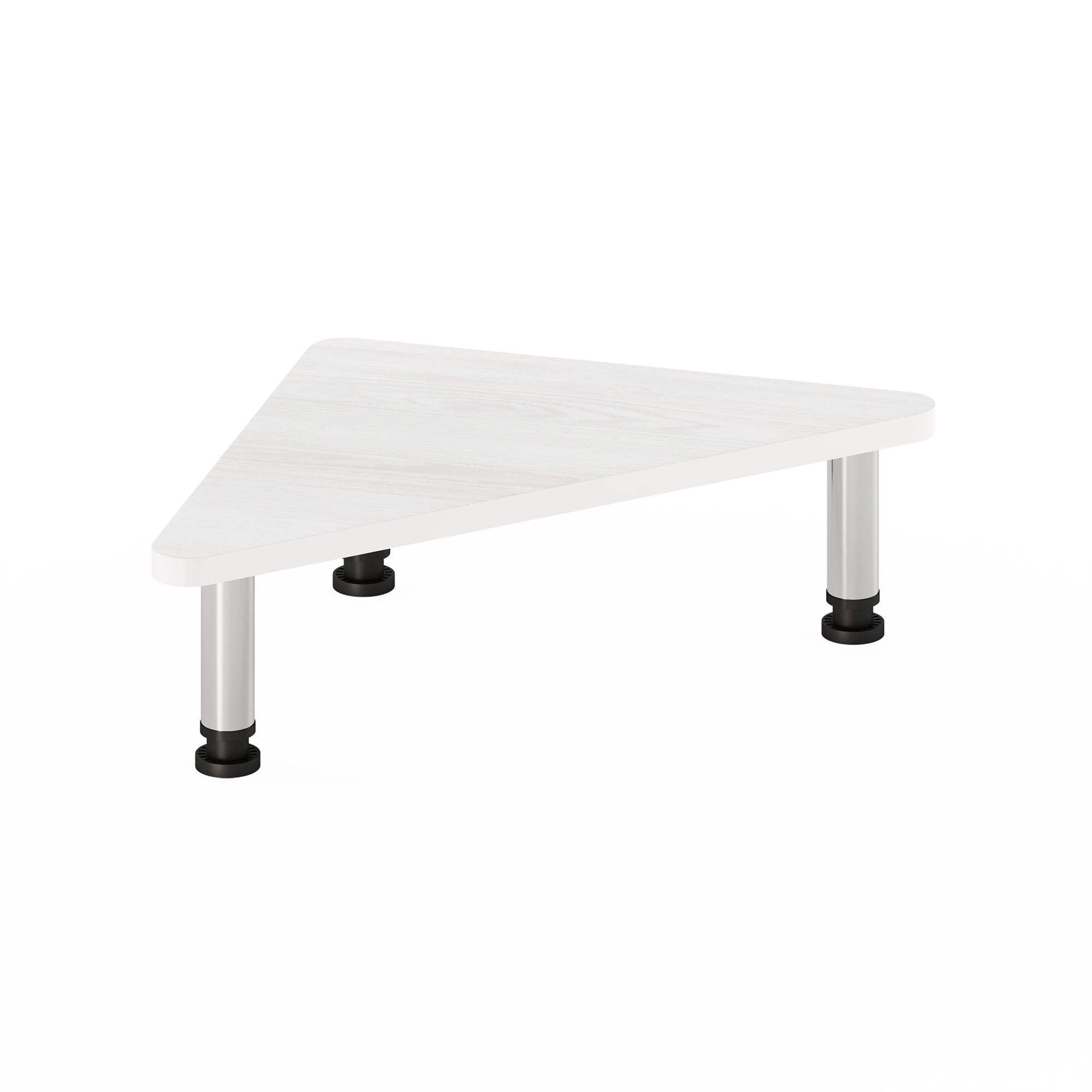 Furinno Turn-N-Tube Corner Monitor Riser Stand, White Oak, Stainless Steel Tubes