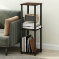 thumbnail image 1 of Furinno Turn-N-Tube Easy Assembly Stackable Bookcase, Bookshelf, Dark Cherry/Black, 1 of 7