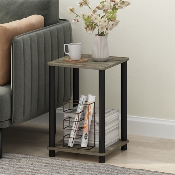 Furinno Turn-N-Tube End Table, Square,Black,Wood