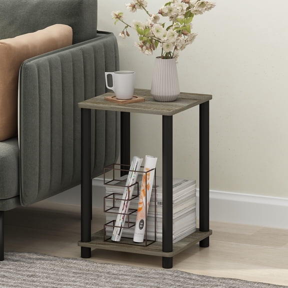 Furinno Turn-N-Tube End Table, Square,Black,Wood