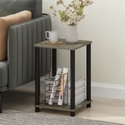 Furinno Turn-N-Tube End Table, Square,Black,Wood
