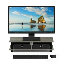 Furinno Turn-N-Tube Foldable Particle Board Monitors up to 15 lbs with 2 Non-Woven Bins, Oak Grey