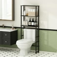 thumbnail image 1 of Furinno Turn-N-Tube Freestanding Over-The-Toilet Bathroom Shelves, Storage Rack with 3 Shelves, Black Espresso/Black, 1 of 6