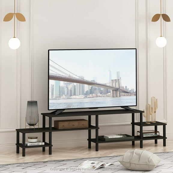 Furinno Turn-N-Tube Grand Entertainment Center for TV up to 80 Inch, Espresso/Black