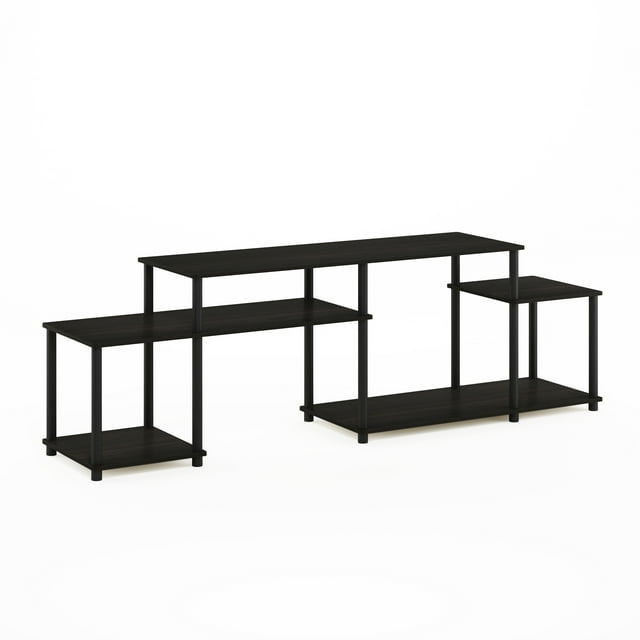 Furinno Turn-N-Tube Handel TV Stand for TV up to 55 Inch, Espresso/Black