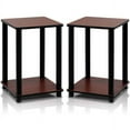 thumbnail image 1 of Furinno Turn-N-Tube Haydn End Table, Dark Cherry/Black, Set of 2, 1 of 4