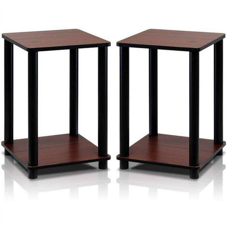 Furinno Turn-N-Tube Haydn End Table, Walnut/Brown, Set of 2 Furinno Turn-N-Tube Haydn End Table, Walnut/Brown, Set of 2