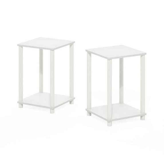 Turn-N-Tube Haydn End Table, White/White, Set of 2