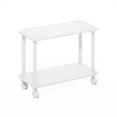 thumbnail image 1 of Furinno Turn-N-Tube Modern Rectangle End Table, Side Table with Casters, White/White, 1 of 5