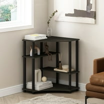 Furinno Turn-N-Tube Multipurpose Corner Shelf, Display Rack, Bookshelf, Espresso/Black