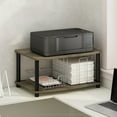 thumbnail image 1 of Furinno Turn-N-Tube Multipurpose Printer Stand Display & Storage Shelf, French Oak/Black, 1 of 6