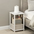 thumbnail image 1 of Furinno Turn-N-Tube Nightstand, Bedside Table, White/White, 1 of 6