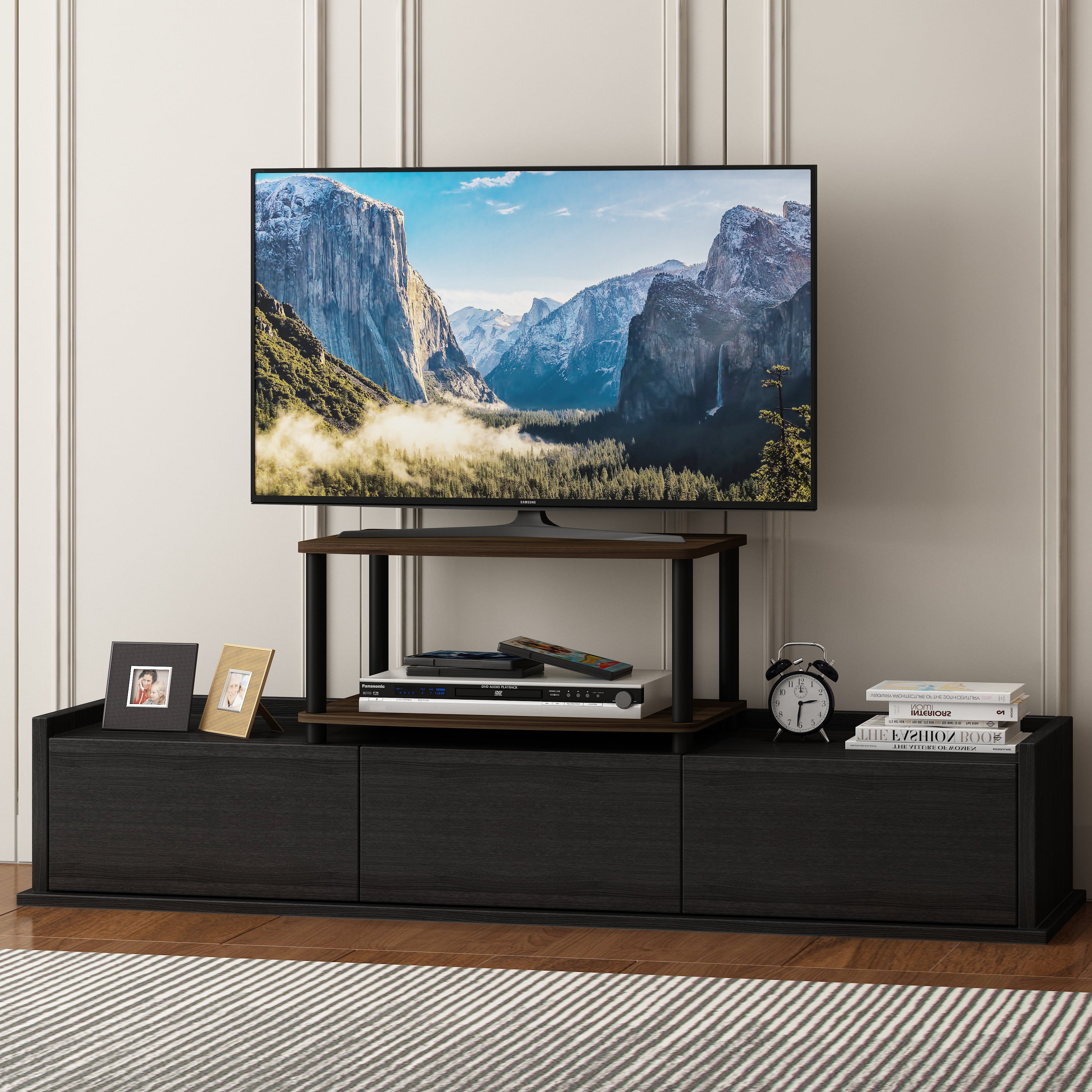 Furinno Turn-N-Tube No Tools 2-Tier Elevated TV Stand, Columbier