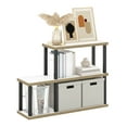 thumbnail image 1 of Furinno Turn-N-Tube No Tools 3-Tier Ladder Decorative Display Shelf, Solid White/Black, 1 of 6