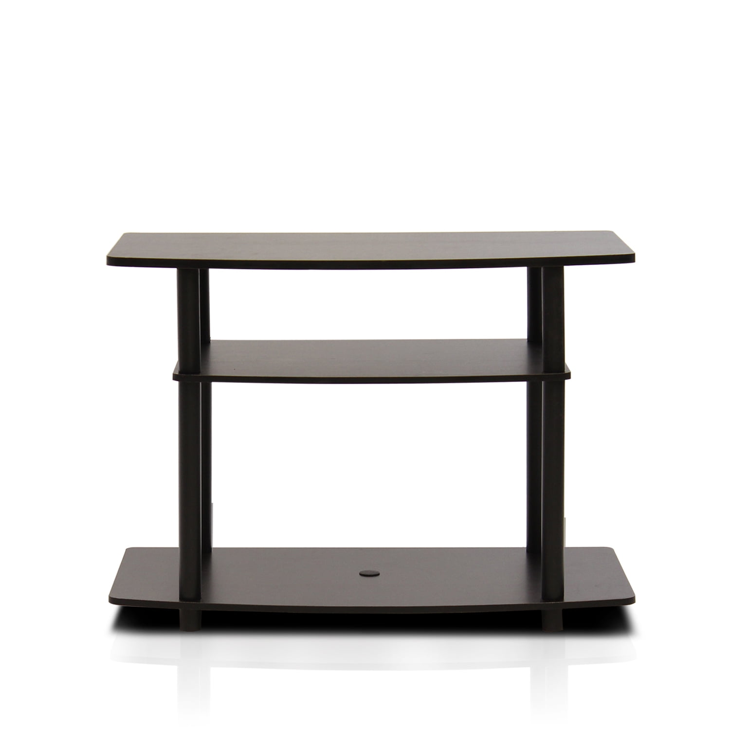 Dark Brown and Black 3-Tier PVC Composite TV Stand