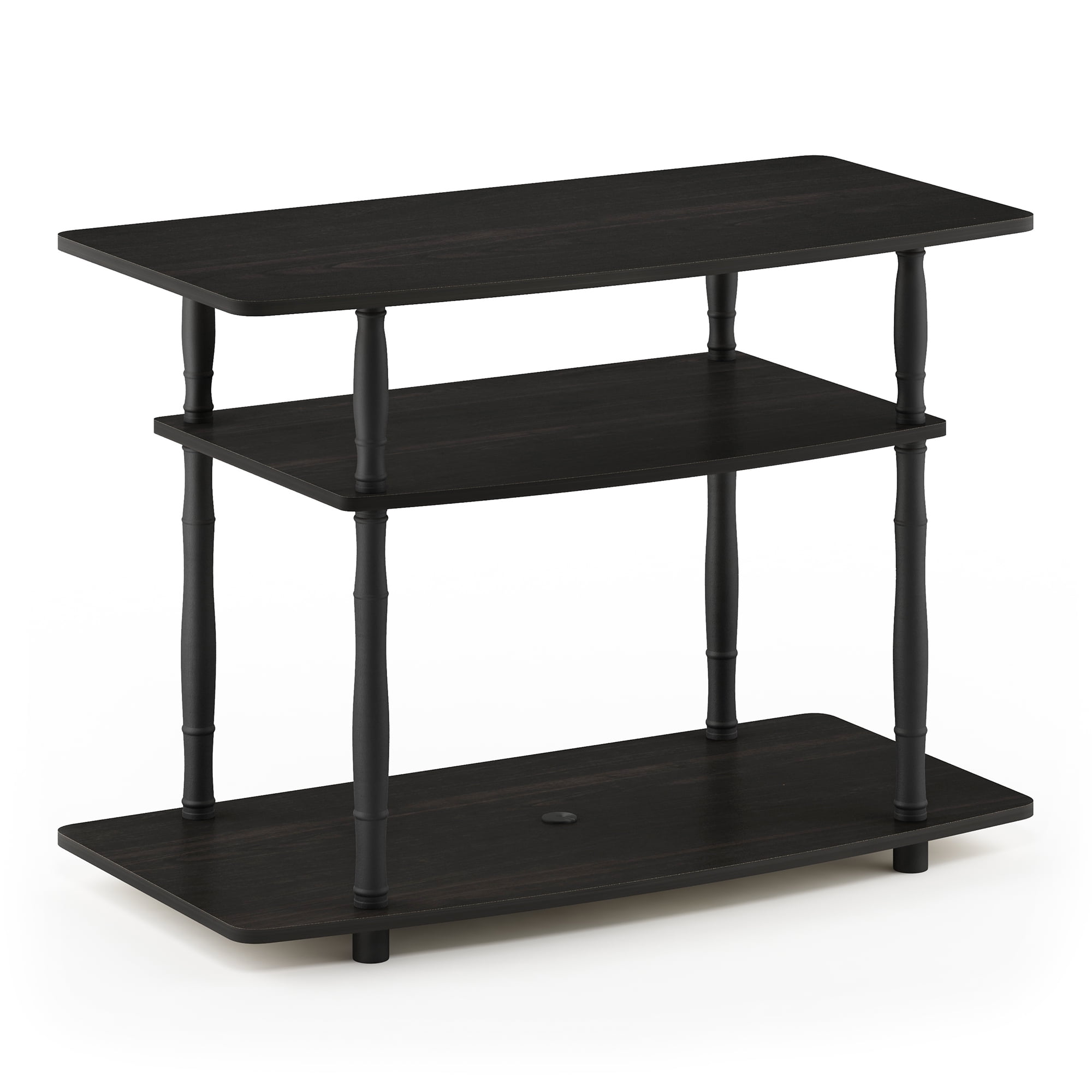 Furinno Turn N Tube No Tools 3 Tier TV Stands with Classic Tubes Espresso Black