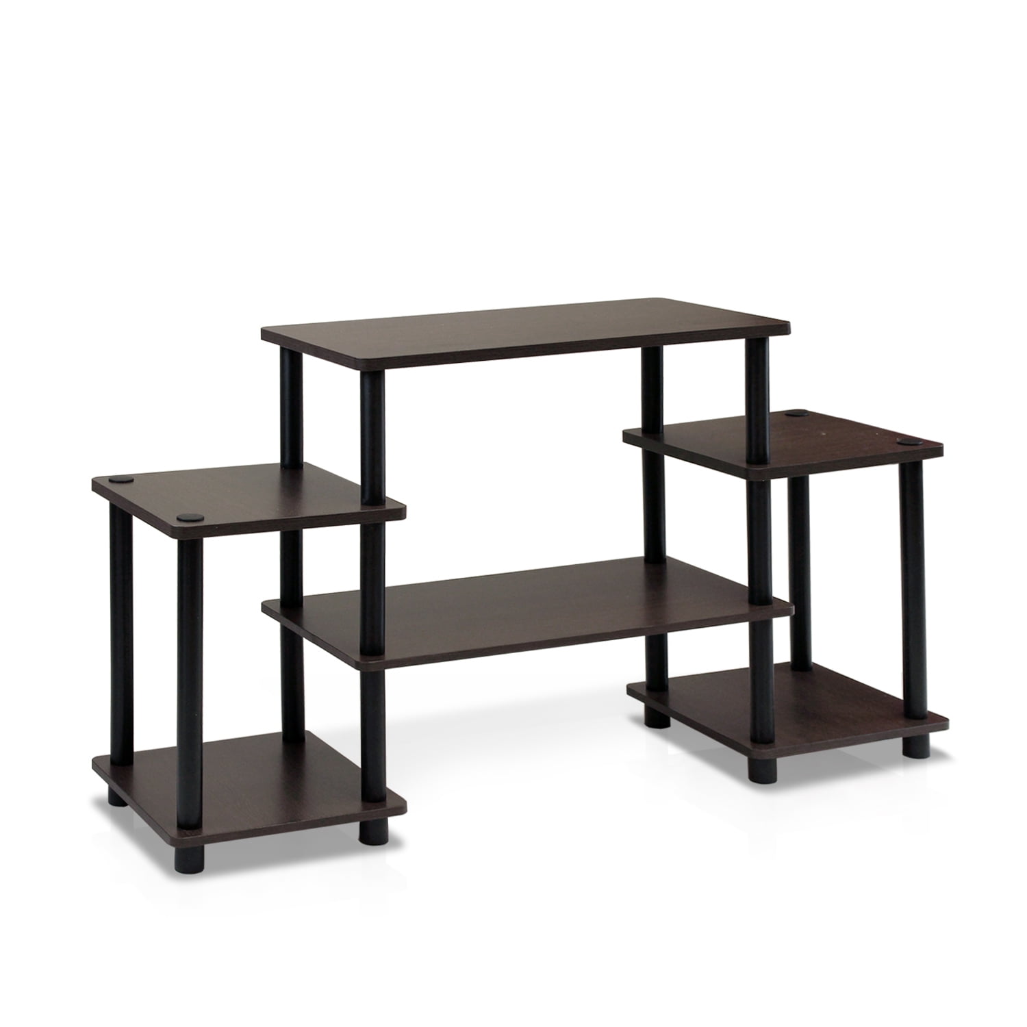 Sleek 41'' Dark Brown and Black Multimedia Storage Cabinet