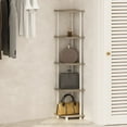 thumbnail image 1 of Furinno Turn-N-Tube Particle Board Sonoma Oak/White Corner Display Rack Shelving Unit, 11.60" 9 lb, 1 of 6