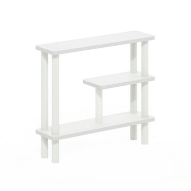 Furinno Turn-N-Tube Slim Space Saving Storage Rack, White/White