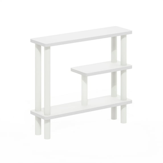 Furinno Turn-N-Tube Slim Space Saving Storage Rack, White/White