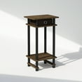 thumbnail image 1 of Furinno Turn-N-Tube Tall Nightstand with Bin, Columbia Walnut/Black/Dark Brown, 1 of 7