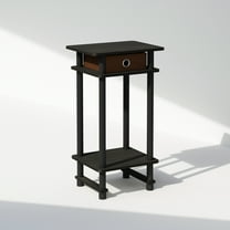 Furinno Turn-N-Tube Tall Nightstand with Bin, Espresso/Brown