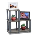 thumbnail image 1 of Furinno Turn-N-Tube Toolless Assembly 2-Tier Ladder Shape Grey Book Shelf with Open Frame Design, Corner Shelf, Open Shelves, for Living Room, Garage, Home Office, Grey Oak/Grey, 1 of 4
