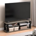 thumbnail image 1 of Furinno Turn-N-Tube Toolless Assembly Grey TV Stand for TV up to 50 Inch, 3-Tier Entertainment Center, Open Back TV Console with Cable Management, for Living Room, Bedroom, Grey Oak, 1 of 6