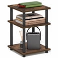 thumbnail image 1 of Furinno Turn-N-Tube Toolless Assembly Side Table, Rustic Brown 3-Tier End Table, Night Stand, Bedside Table for Living Room, Bedroom, Home Office, Amber Oak/Black, 1 of 1