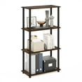 thumbnail image 1 of Furinno Turn-N-Tube Toolless Assembly Storage Shelves, 4-Tier Rustic Brown Book Shelf, Open Storage Bookshelf, for Organization and Storage, Living Room, Home Office, Bedroom, Amber Oak, 1 of 6