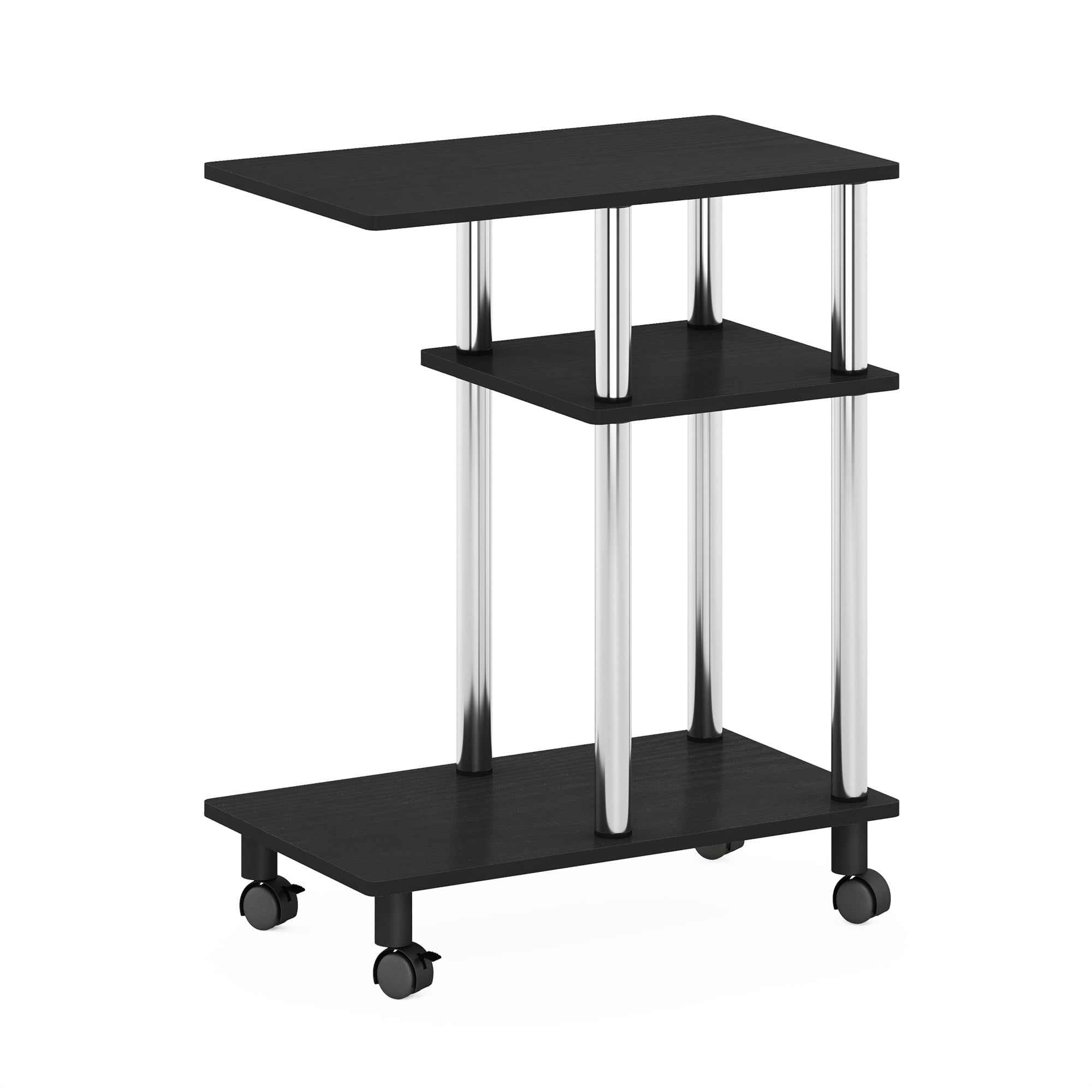 Americano and Stainless Steel U Shape Sofa Side Table with Casters