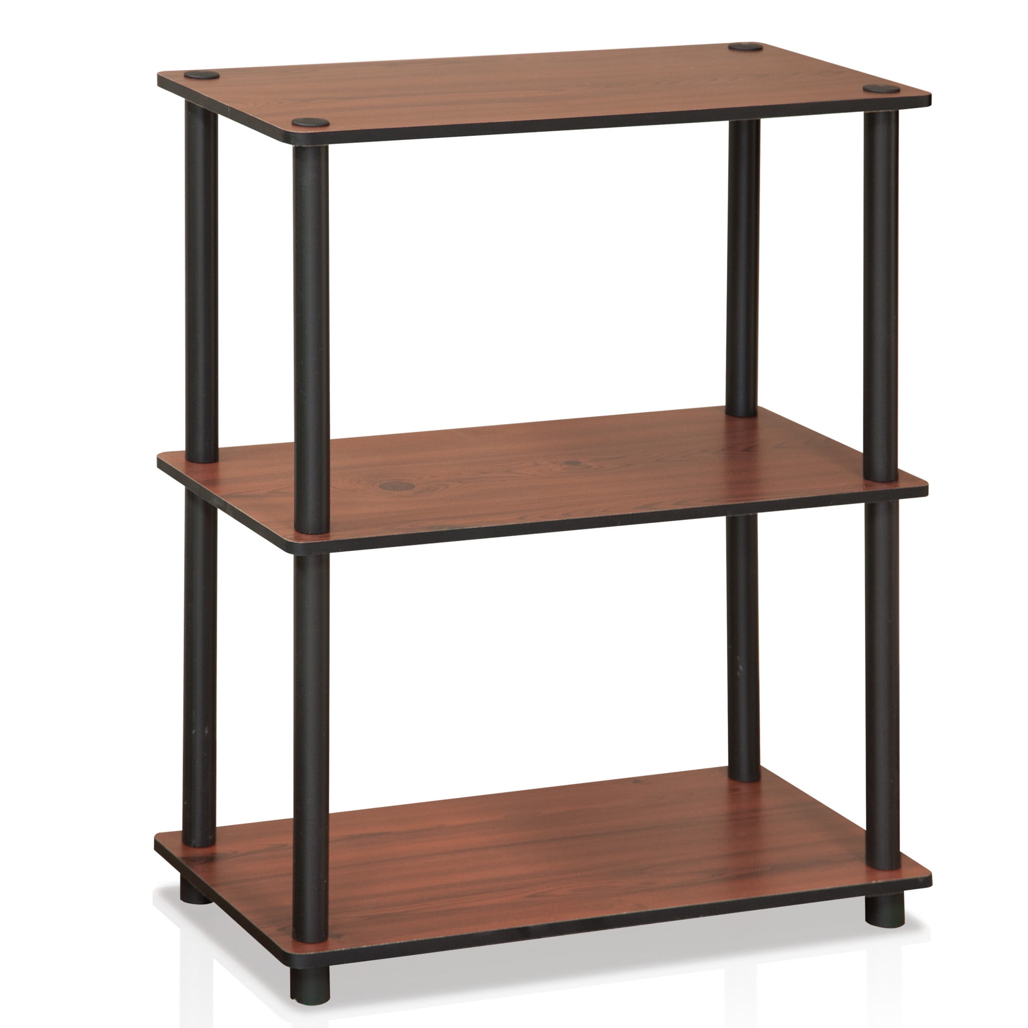 Furinno, Shelving Unit, 3-Tier, Dark Cherry and Black - Walmart.com