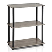 Furinno 23.6 W X 11.6 D X 29.5 H 3-Shelf Decorative Shelves, Gray and Black