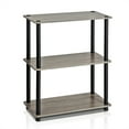 thumbnail image 1 of Furinno Turn-N-Tube Wood 3-Tier Compact Shelf Display Rack in Oak Gray/Black, 1 of 5