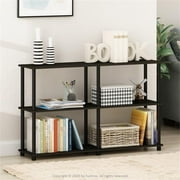 Furinno Turn-N-Tube No-Tools 3-Tier Double Size Storage Display Rack, Espresso with Black