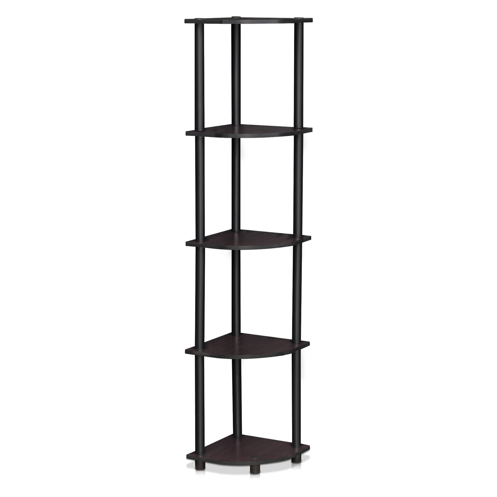 Kids' Corner 5-Tier Dark Walnut Wood Display Shelving Unit