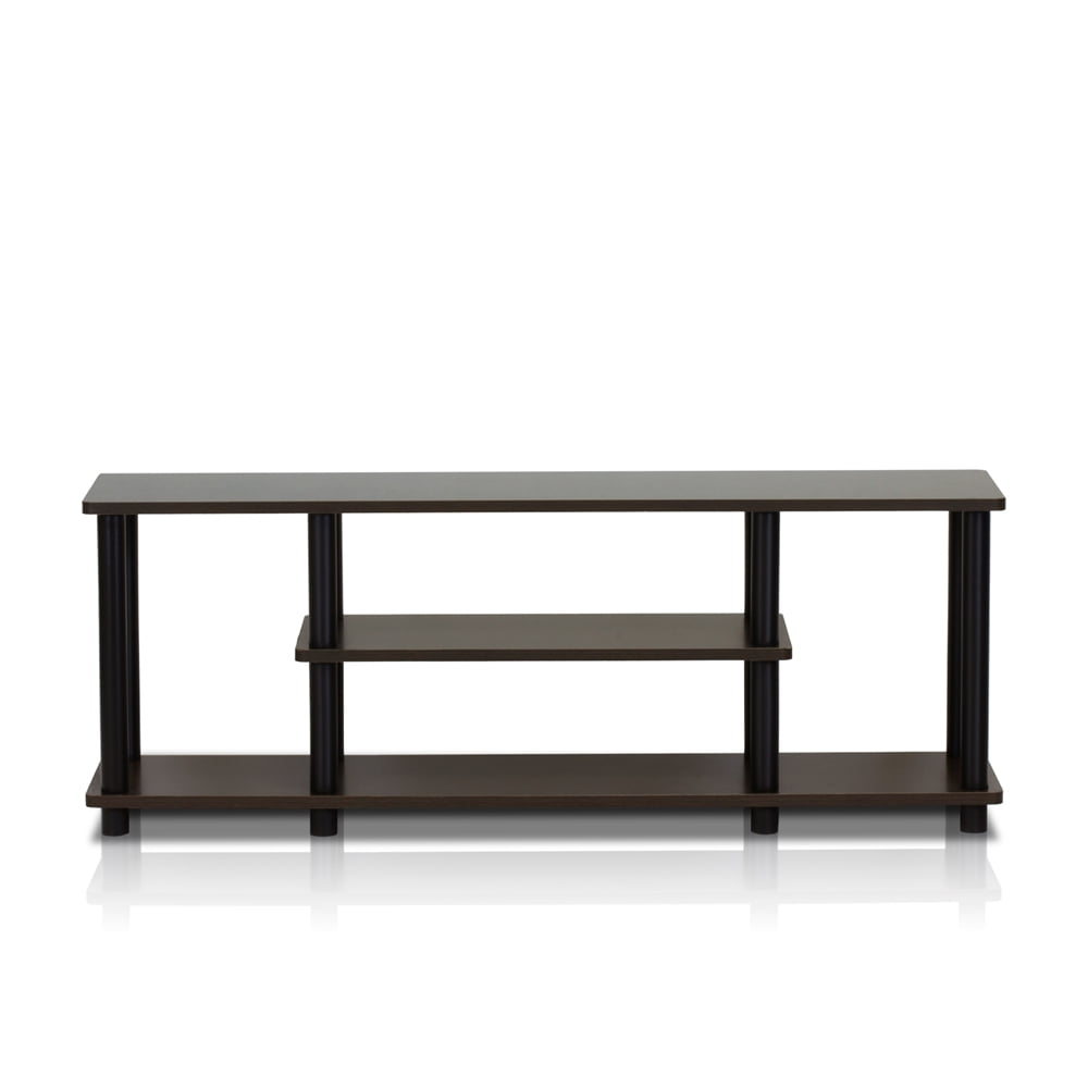 Living Room Corner TV Stand for 50" Screens in Dark Brown/Black