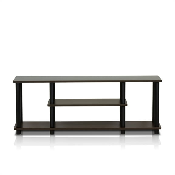 Furinno Turn-N-Tube Wood Entertainment TV Stand for TV up to 50" in Dark Brown