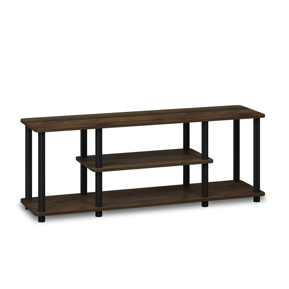 Columbia Walnut and Black 3-Tier Corner TV Stand for 50" TVs